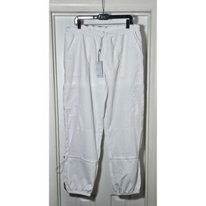 DISCIPBUSH Cargo Pants Women Baggy - Parachute Pants for Women's XL White Nylon